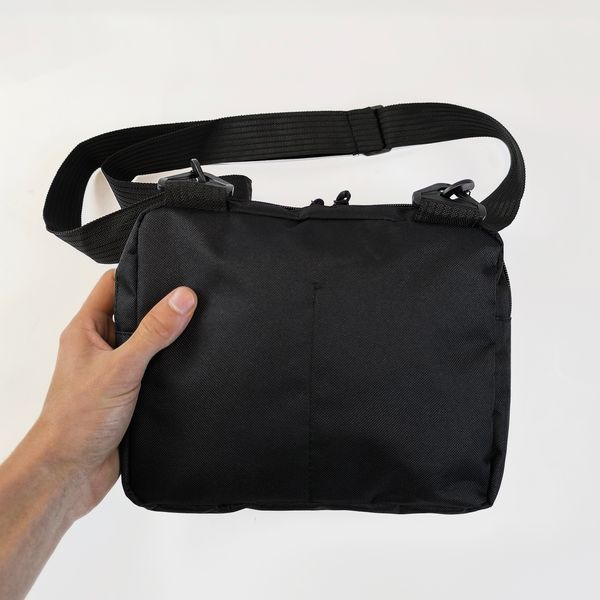 Сумка через плече 25&times;20&times;5,5 см Cordura 600D з VELCRO-панеллю, 5 кишень, чорна TBG-331710 фото