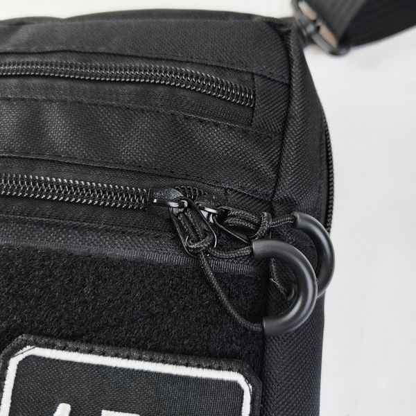 Сумка через плече 25&times;20&times;5,5 см Cordura 600D з VELCRO-панеллю, 5 кишень, чорна TBG-331710 фото