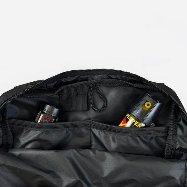 Сумка через плече 25&times;20&times;5,5 см Cordura 600D з VELCRO-панеллю, 5 кишень, чорна TBG-331710 фото