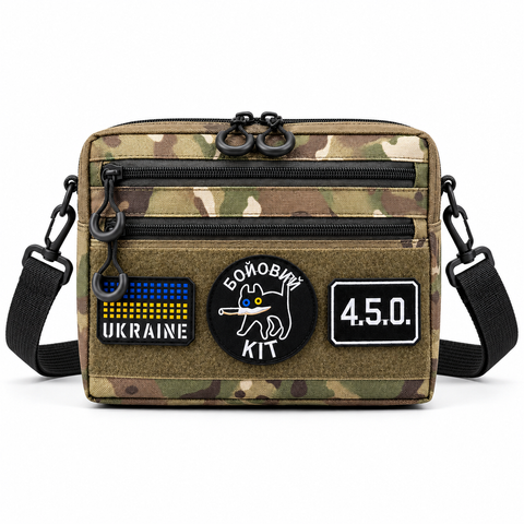 Сумка через плече 25&times;20&times;5,5 см Cordura 600D з VELCRO-панеллю, 5 кишень, мультикам TBG-331710 фото