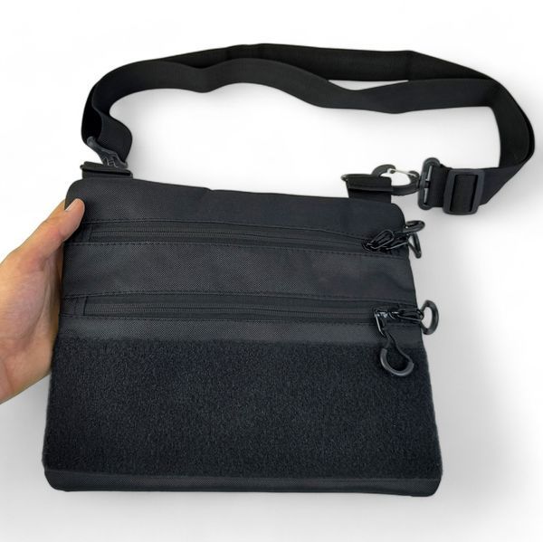 Сумка через плече 30&times;24 см Cordura Rip Stop з VELCRO-панеллю, 4 кишені, чорна DTH-392019 фото