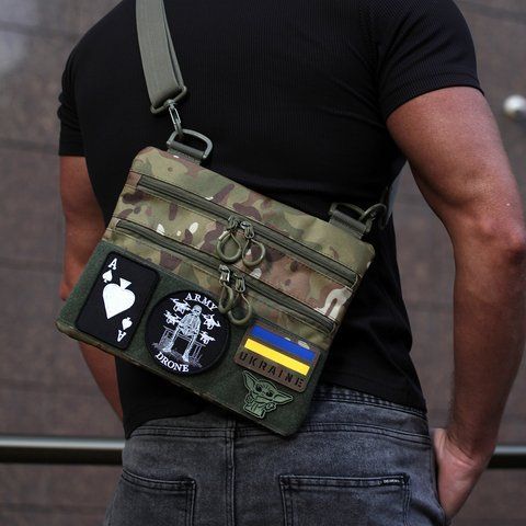 Сумка через плече 30&times;24 см Cordura Rip Stop з VELCRO-панеллю, 4 кишені, мультикам DTH-392019 фото