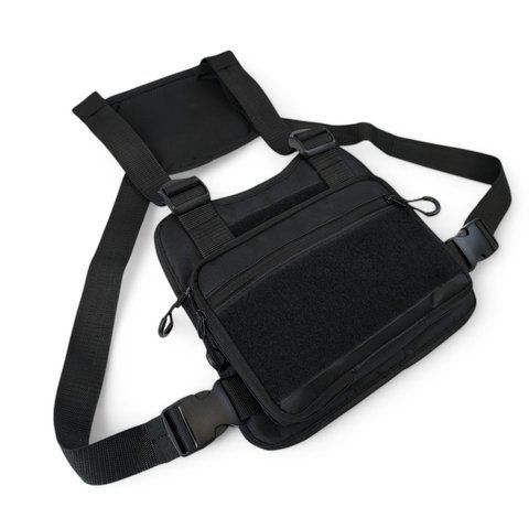 Нагрудна сумка 30&times;20&times;8 см Cordura 1000D чорна MOLLE VELCRO, 5 кишень, чорна NYR-562398 фото