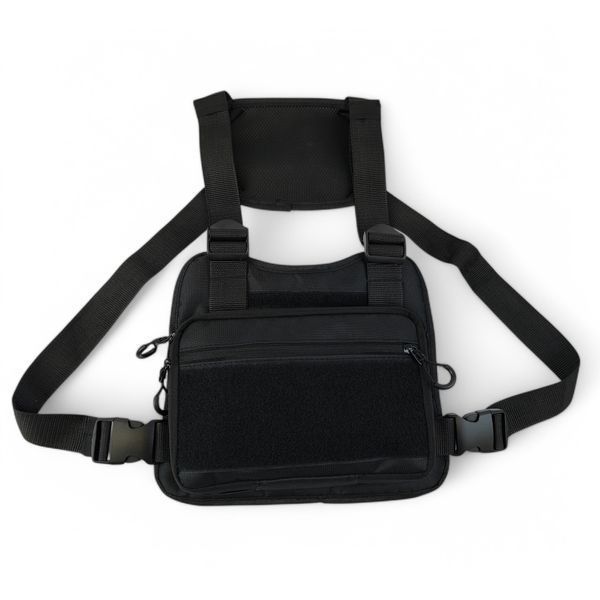 Нагрудна сумка 30&times;20&times;8 см Cordura 1000D чорна MOLLE VELCRO, 5 кишень, чорна NYR-562398 фото