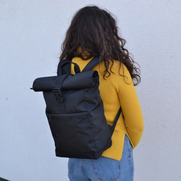 Міський рюкзак Roll Top 58&times;26&times;15 см Cordura 1000D чорний з відділенням для ноутбука, чорний RLT-392098 фото